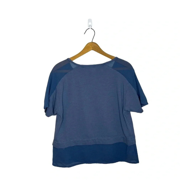 MADEWELL Color Block Mixed Media Panel Boxy Short Sleeve Scoop Neck T Shirt - Picture 6 of 10